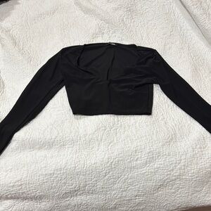 Fashion Nova Black Crop Bodysuit